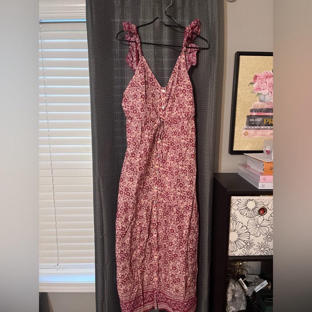 Faherty Hyland Dress in Sun Up Block Print. Size M - Picture 3 of 4